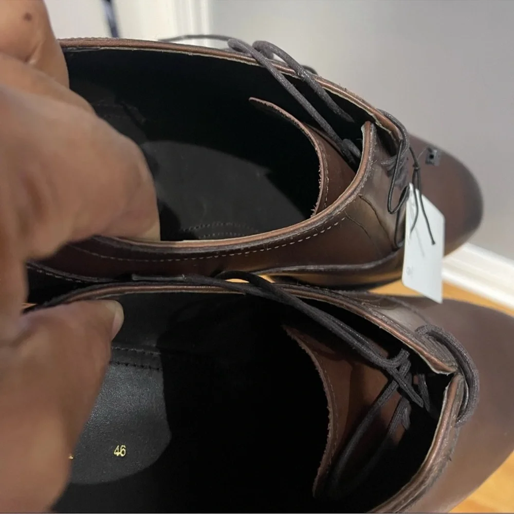 Brand New Zara Men's Classic Drk Brown Oxfords Sz 13 (46) - Picture 16 of 16
